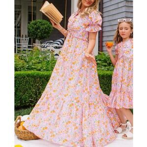 NWT Ivy City Co Katie Micro Floral Ruffle Tiered Midi Dress Size Small